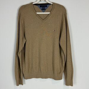 Tommy Hilfiger Cotton Cashmere V-neck Sweater L
